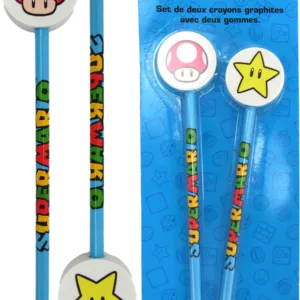 SUPER MARIO - Set of 2 Pencils with Eraser