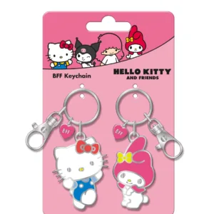 HELLO KITTY & MY MELODY - Duo Set Metal BFF Keychains