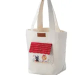 KIKI'S DELIVERY SERVICE - Jiji in middle flowers - Tote bag 26x32x15cm