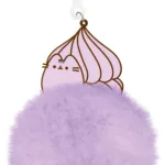 PUSHEEN - Macarons - Pom Pom Keychain