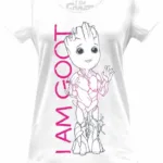 MARVEL - Baby Groot Line With I Am Groot Text - T-Shirt Women (S)