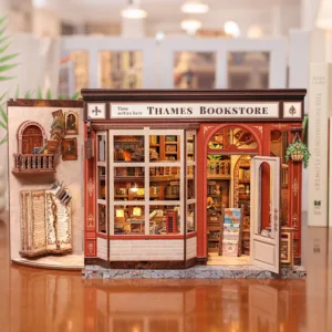 MINIATURE HOUSE - DIY- Librairie Thames - 343pc+Eclairage LED
