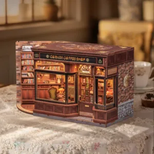 MINIATURE HOUSE - DIY- Corner Coffee Shop - 294pc+Eclairage LED