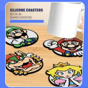 SUPER MARIO - Set of 4 Silicone Coasters