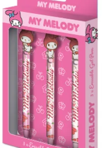 MY MELODY - 3 Stylos à Gel Effaçable + Head Topper