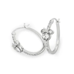 MINNIE - 1 Paire d'Anneaux d'Oreilles Serti en Laiton Plaqué Argent