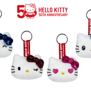 HELLO KITTY - Assortiment de 24 Porte-Clés Peluches - 4 modèles - 7cm