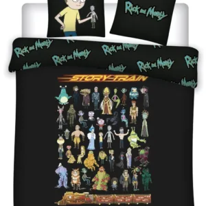 RICK & MORTY - Parure de lit 240x220cm - Story Train '100% Coton'