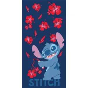 DISNEY - Stitch "Fleurs" - Serviette de Plage 100% Coton - 70x140cm