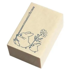MON VOISIN TOTORO - Totoro Bleu & blanc - Tampon en bois 2.x3x4.5cm