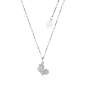DISNEY MICKEY MOUSE - Ear Hat C.Crystal Necklace 'White Gold Plated'