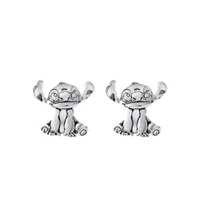 STITCH - Silver - 1 Paire de Clous d'Oreilles - Laiton Plaqué Argent
