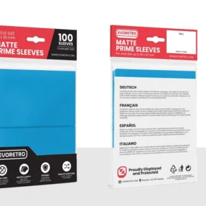 EVORETRO -Pochettes cartes mates F. stand. 66x91mm Bleu Clair 100-Pack