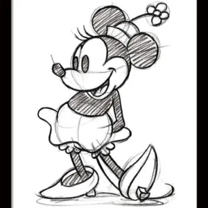 DISNEY - Framed 30X40 Print - Minnie Mouse Sketched Single