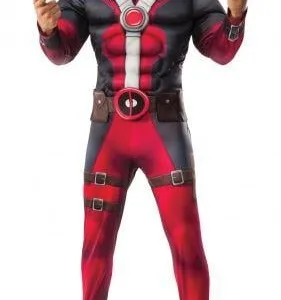 MARVEL - Deadpool - Déguisement Luxe Adulte - Combinaison Taille Stand