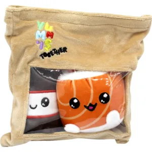 YUMMIES - Uramaki & Soya - 2 Peluche 15cm dans sac en peluche 21x21cm