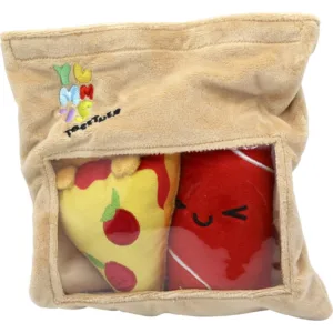 YUMMIES - Pizza & Cola - 2 Peluche 15cm dans sac en peluche 21x21cm