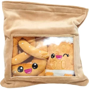 YUMMIES - Bretzel & Bière - 2 Peluche 15cm dans sac en peluche 21x21cm