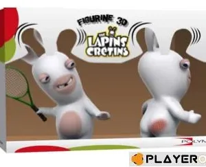 LAPINS CRETINS - Figurine 3D Lapin Tennis Double Pack ( 18 cm )
