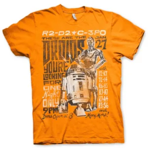 STAR WARS 7 - T-Shirt Droids Night - Orange (S)