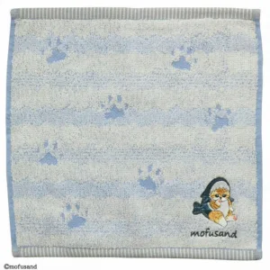 MOFUSAND - Chaton-Nyan Empreinte Bleu - Mini Serviette 25x25cm