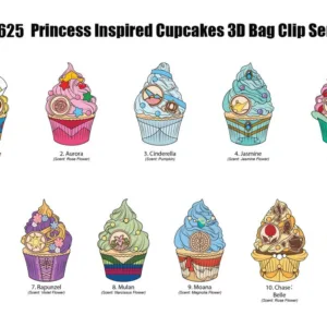 DISNEY PRINCESS - 3D Foam Bag Clip (Display 24 Pcs)