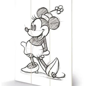 DISNEY - Minnie Mouse Sketched - Impression sur bois 20x29.5