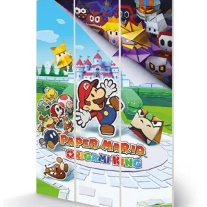 PAPER MARIO - The Origami King - Impression sur bois 20x29.5