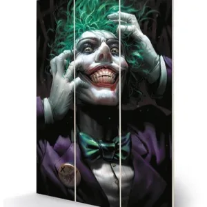 DC COMICS - Joker (Crazy Close Up) - Impression sur bois 20x29.5