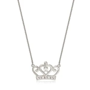 DISNEY METAL PRECIOUS - Princess Crown Necklace 'Sterling Silver'