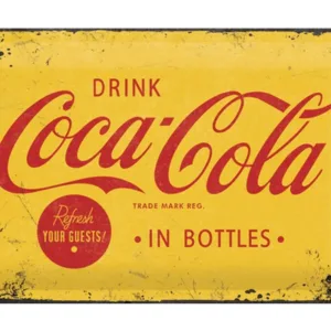 COCA-COLA - Yellow - Plaque métal '20x30cm'