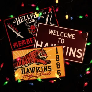 STRANGER THINGS - Set de 3 Plaques en Métal