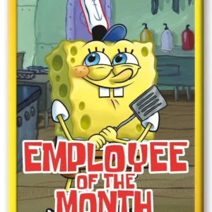 BOB L'EPONGE - Employé du mois - aimant 6.3x8.9cm