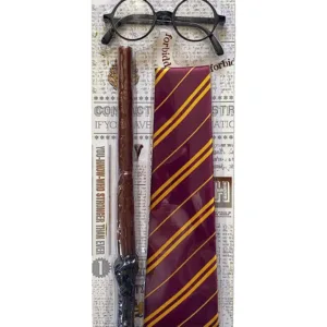 HARRY POTTER - Lunettes + Baguette + Cravate - Set d'accessoires