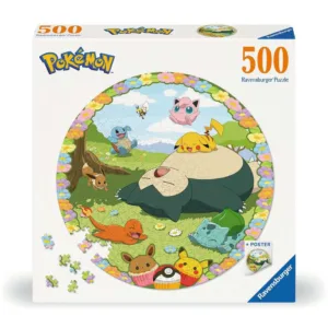 POKEMON - Puzzle Rond 500p - Pokemon en fleurs