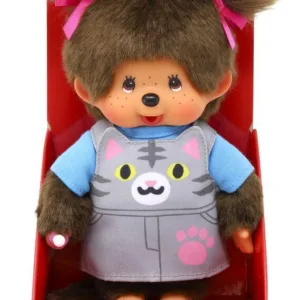 MONCHHICHI - Salopette Chat - Peluche 20cm