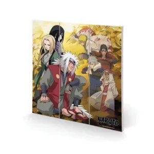 NARUTO - Fallen Leaves and F.Comrades - Impression sur bois 30X30cm