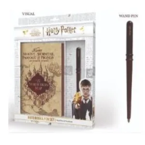 HARRY POTTER - Notebook A5 Premium - Marauder Map + Wand Pen Set