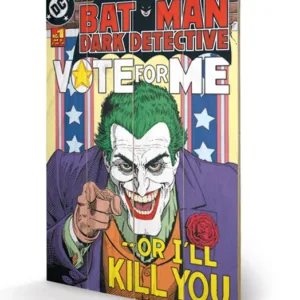 DC COMICS - The Joker Vote for Me - Impression sur bois 40x59cm
