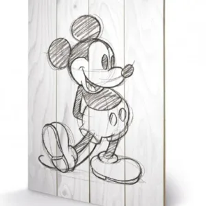 DISNEY - Mickey Mouse Black / White - Impression sur bois 40x59cm