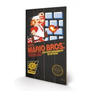 NINTENDO - Super Mario Bros NES Cover - Impression sur bois 40x59cm