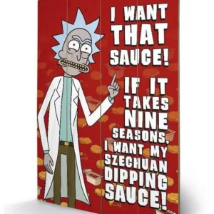 RICK & MORTY - Szechuan Sauce - Impression sur bois 40x59cm