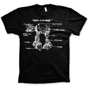 STAR WARS - T-Shirt AT-AT Sketch - Black (S)