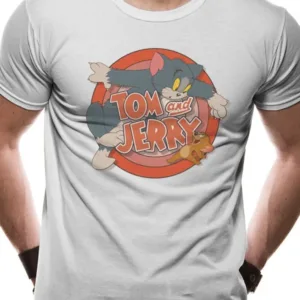 TOM AND JERRY - T-Shirt IN A TUBE- Retro Logo (S)