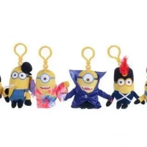 MINIONS - Keychain Plushies 14 cm - New Movie Costume - Pack de 6