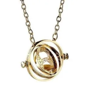HARRY POTTER - Collier Plaqué Or - Retourneur de Temps Rotatif