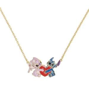 STITCH & ANGEL - Love - Collier avec Pendentif 18mm
