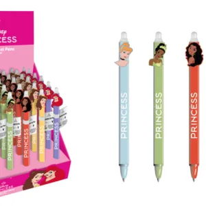 PRINCESSES - Stylo à Gel Effaçable +Head Topper (Display de 30pcs)