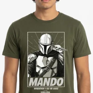 MANDALORIAN & GROGU - Wherever i go he goes - T-Shirt (S)