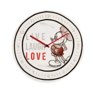 DISNEY - Horloge Mickey LIVE LAUGH LOVE - 25cm - Rouge